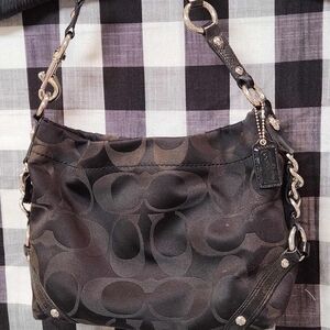 Coach Black and Charcoal Signature Shoulder Bag